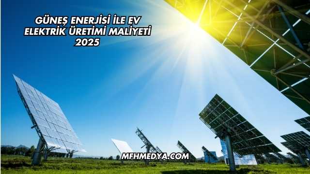 Güneş Enerjisi İle Ev Elektrik Üretimi Maliyeti 2025